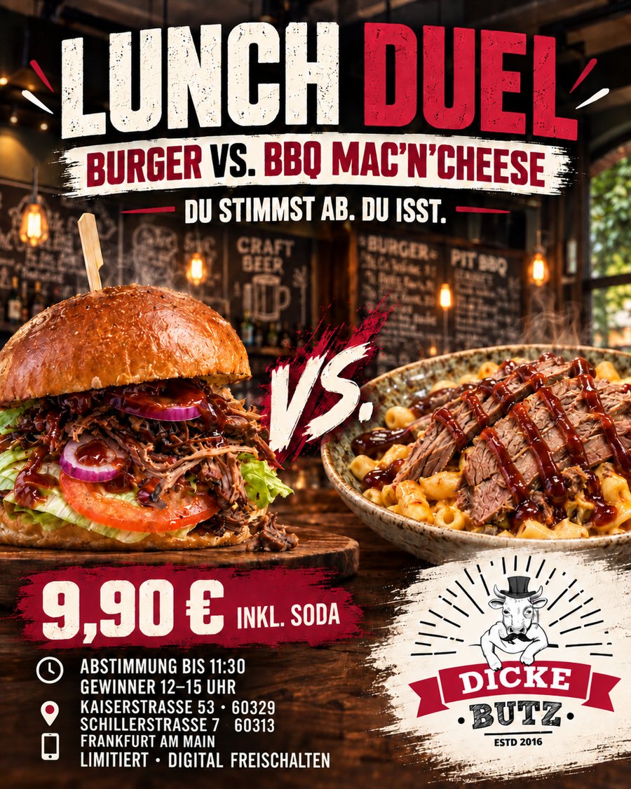Lunch Duel bei Dicke Butz Kaiserstraße